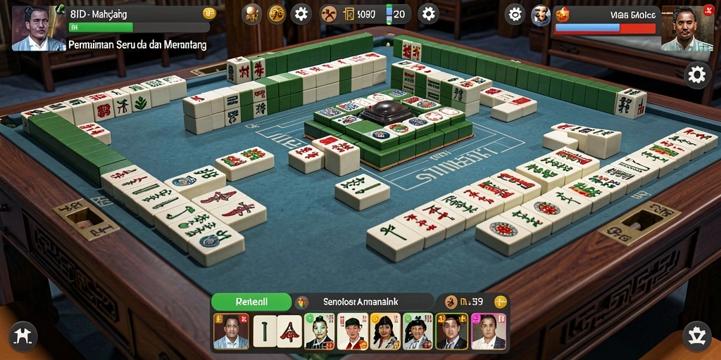 Tampilan screenshot game Mahjong menunjukkan suasana bermain yang seru.