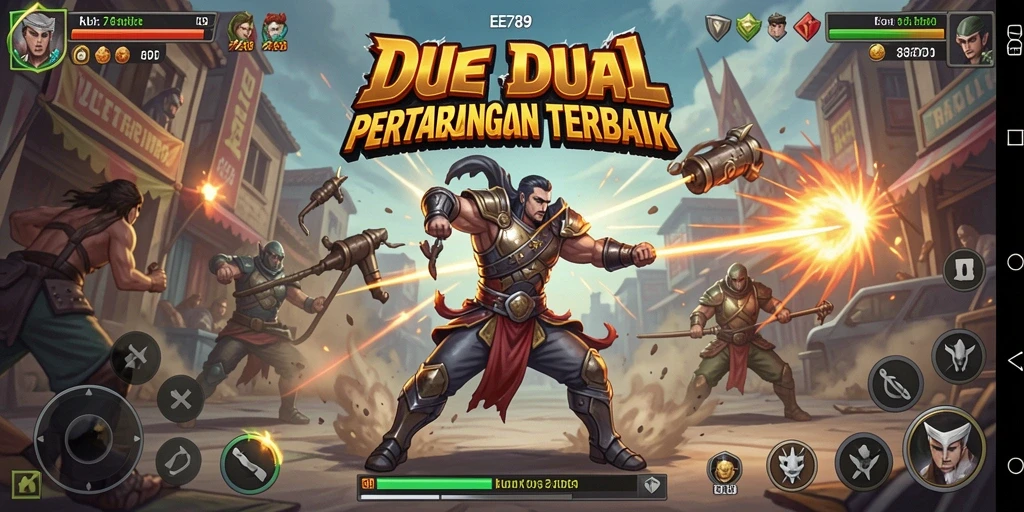 Screenshot gameplay EE789 menampilkan pertarungan yang intens dan karakter yang mengesankan.