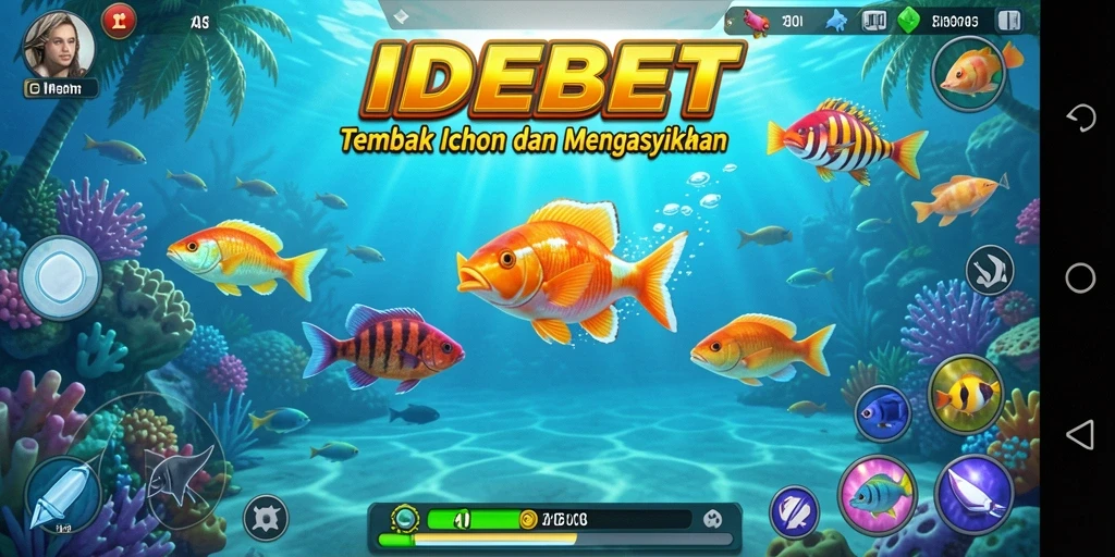 Screenshot gameplay IDEBET yang menampilkan aksi Tembak Ikan seru.
