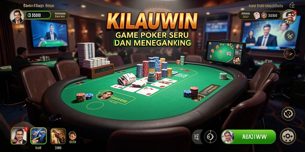 Tampilan gameplay KILAUWIN yang mendebarkan dengan suasana Poker.