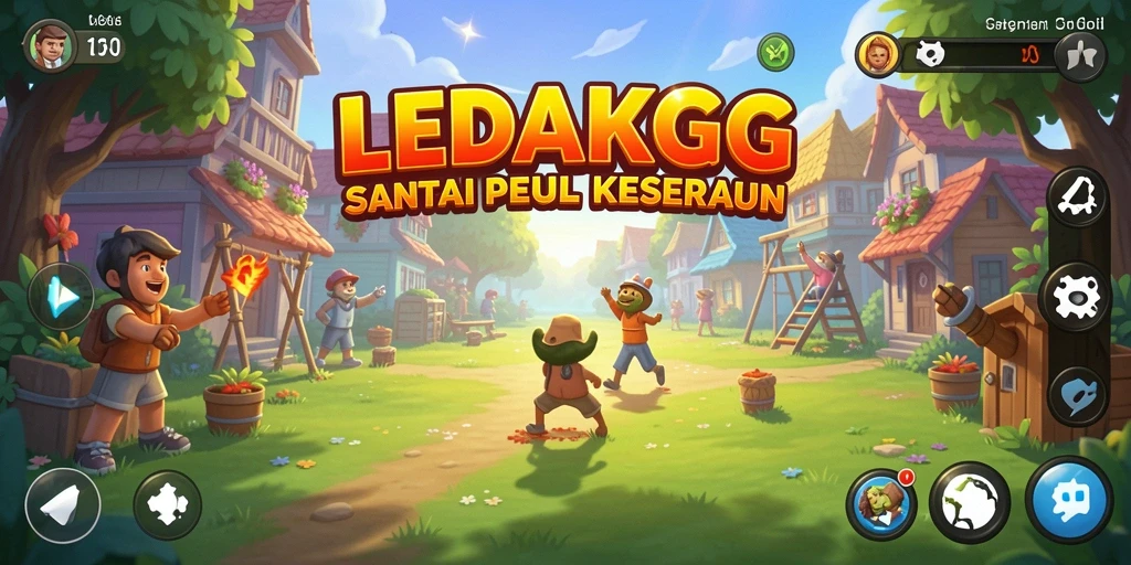 Tampilan gameplay <strong>LEDAKGG</strong> yang penuh warna dan interaktif.