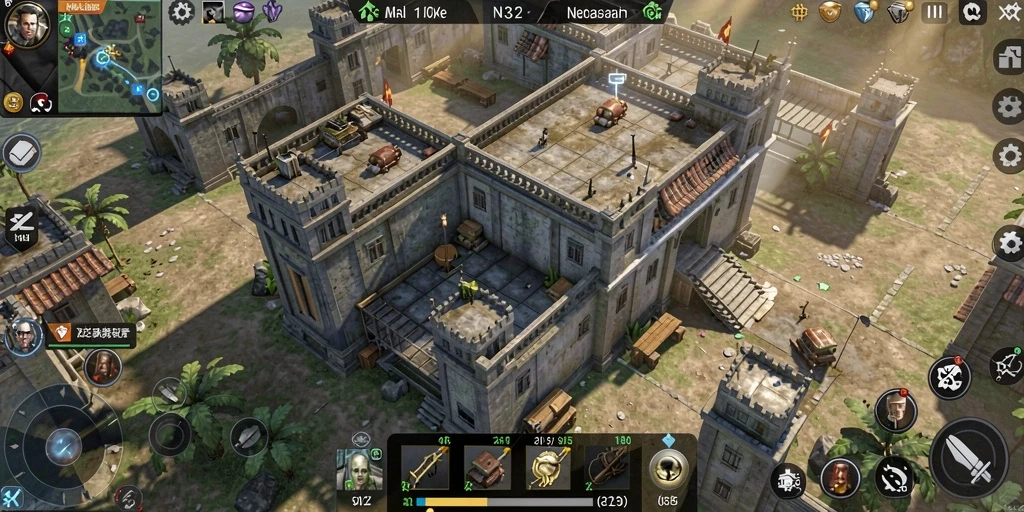 Screenshot gameplay N32 yang menunjukkan aksi pertahanan menara yang menegangkan.