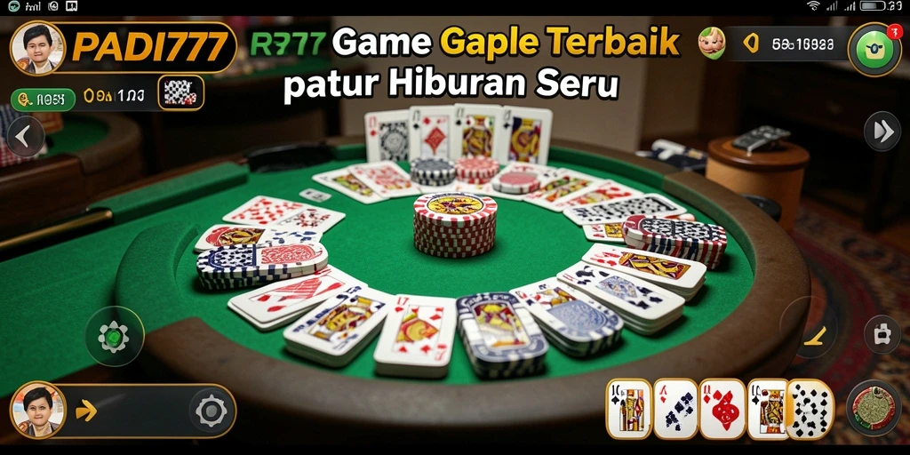 Tampilan gameplay Gaple yang menarik dan interaktif di PADI777.