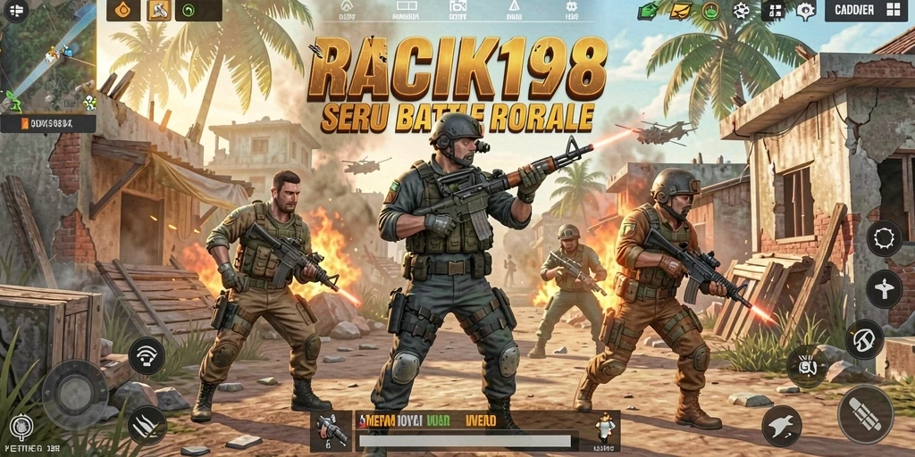 Gameplay seru dalam pertempuran Battle Royale yang mendebarkan.
