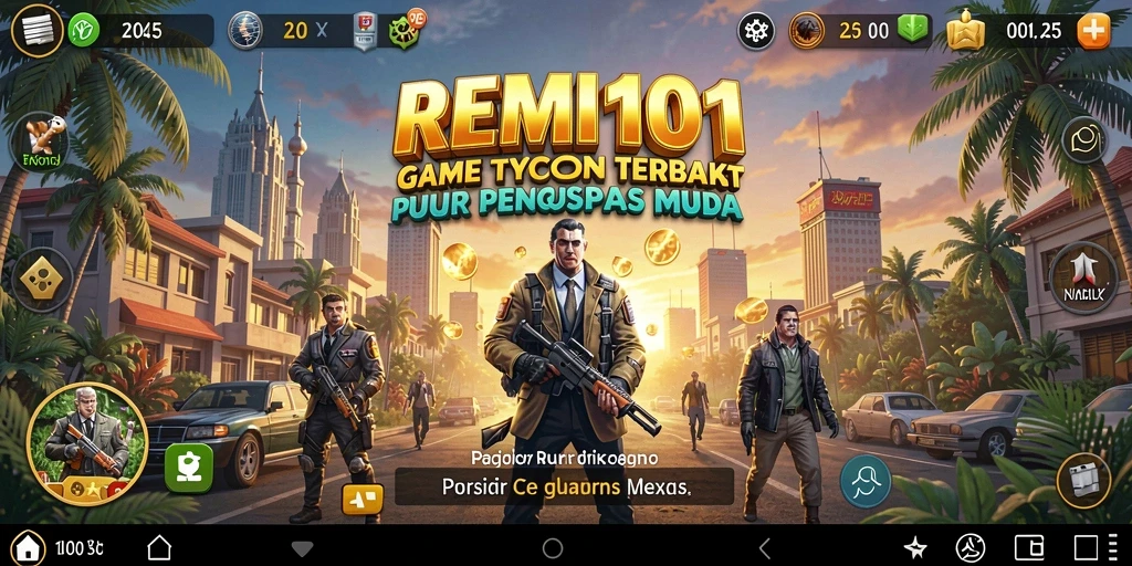 Tangkapan layar REMI101 menunjukkan gameplay yang menarik dan dinamis dalam mengelola bisnis.