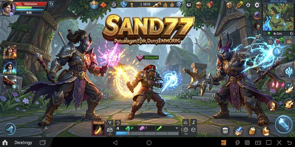 Tangkapan layar gameplay SAND77 menampilkan petualangan seru di dunia fantasi.