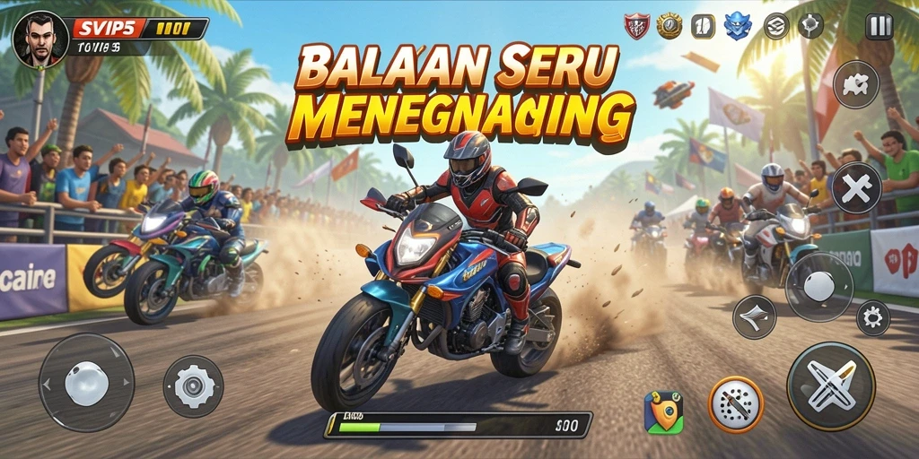 Gameplay Racing yang intens dan mendebarkan di SVIP5.