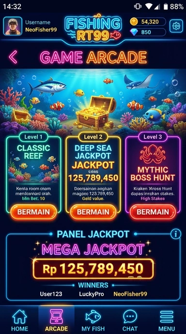 Tampilan utama aplikasi rt99 dengan berbagai pilihan aplikasi.